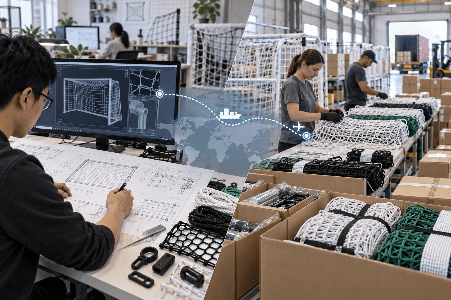 Dual-track sports net sourcing integrates Chinese R&D with assembly abroad Supply chain in transition