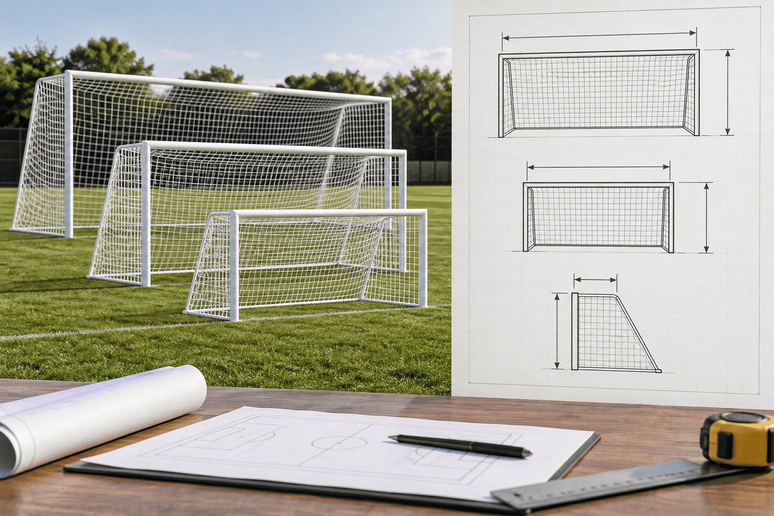 standard sizes of soccer goal nets soccer net dimensions