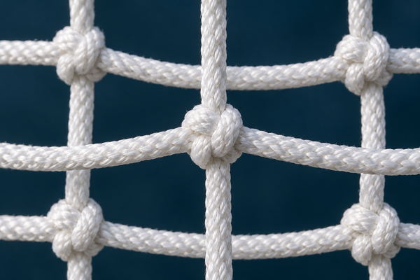 Knotted Sports Net Individual Nodes closeup of knotted sports net