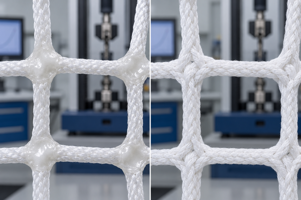 Heat-Fused vs Genuine Knotless Nets heat-fused vs genuine knotless nets
